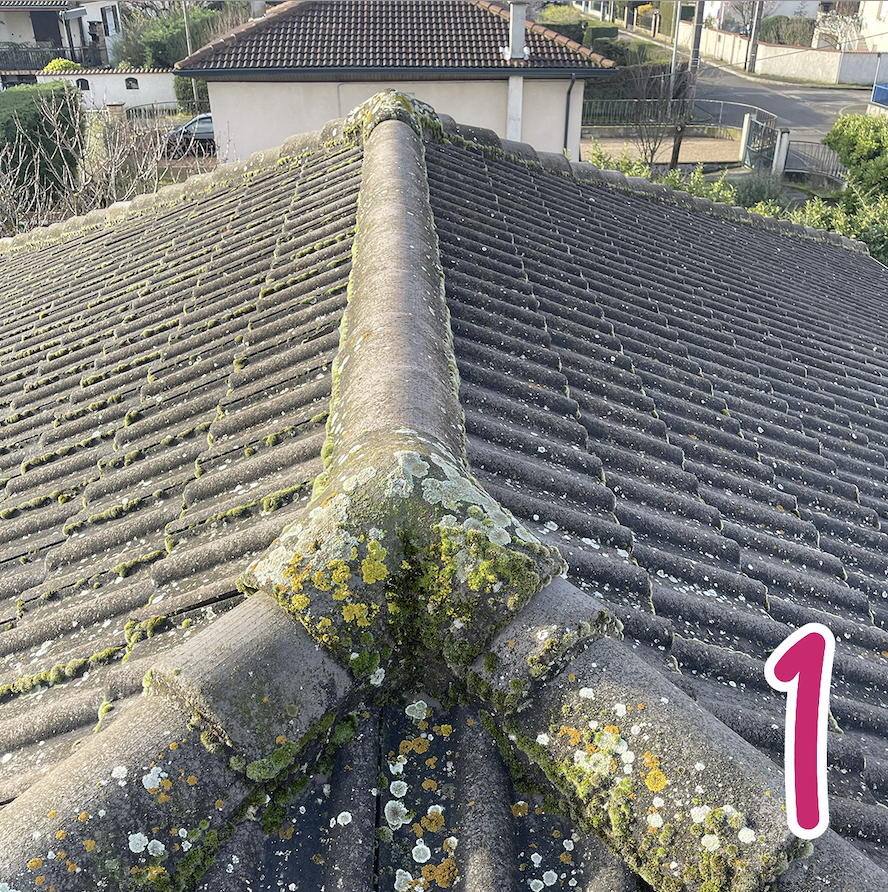 Toiture avant rénovation à proximité de Genas - Easy Gouttière